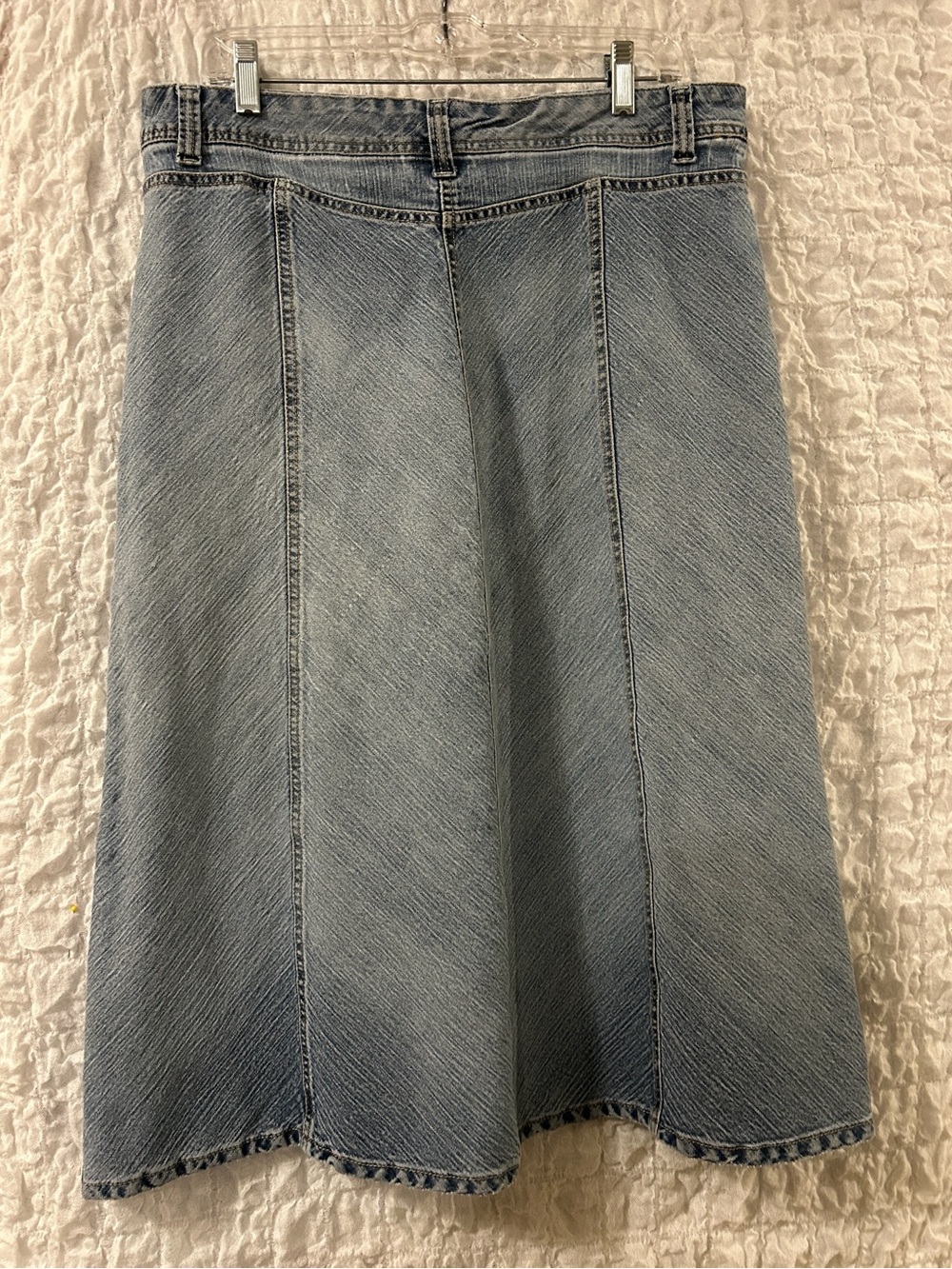 Bandolino Blu Denim Skirt Size 16 Medium Wash A-Line Flare Midi Y2K VTG - Picture 3 of 6